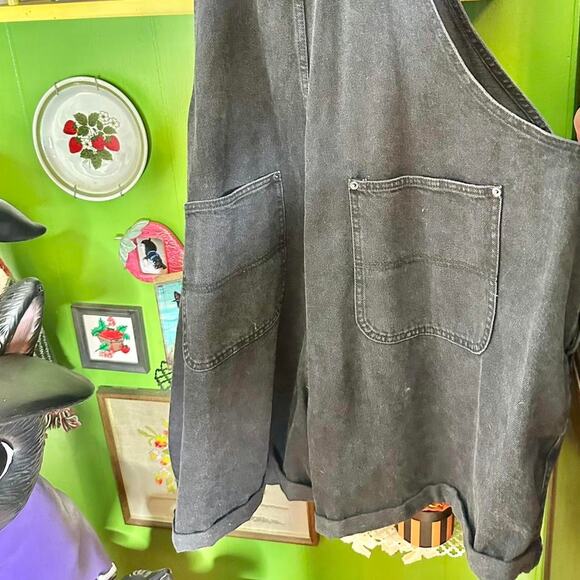 Plus size Old Navy black denim shorts overalls jumpsuit / romper Size 3XL - Picture 3 of 8